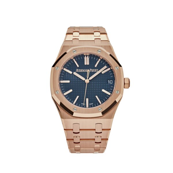 Royal Oak Selfwinding 41mm in 18-carat pink gold with a blue Grande Tapisserie dial.