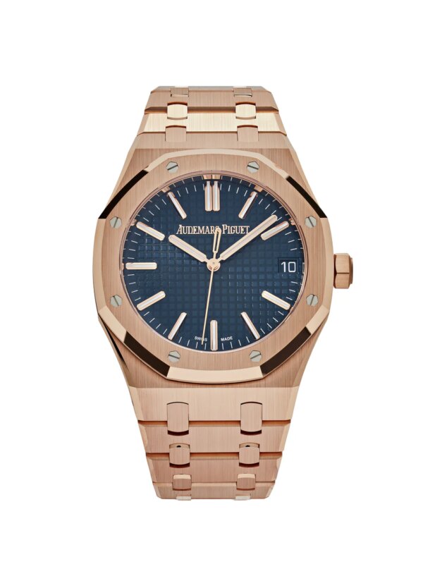 Royal Oak Selfwinding 41mm in 18-carat pink gold with a blue Grande Tapisserie dial.
