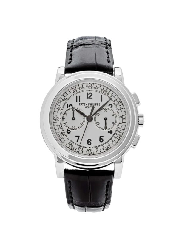 Patek Philippe Complications 5070G-001 Annual Calendar Chronograph White Gold Silver Dial 2005.