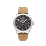 Patek Philippe Complications 5326G-001 with white gold case, grey dial, and alligator leather strap, showcasing annual calendar and self-winding movement.