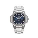 Patek Philippe Nautilus 5726/1A 'Tiffany & Co.' Stainless Steel Blue Dial Moon Phase Annual Calendar featuring a 40mm stainless steel case and Tiffany blue dial.