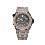 Audemars Piguet Royal Oak Offshore Diver 'QE II Cup' Limited Edition in tantalum and 18K rose gold, with a 42mm case, anthracite 'Clous de Paris' dial, and caliber 3120 movement.
