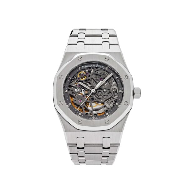 Audemars Piguet Royal Oak Openworked Selfwinding 15305ST.OO.1220ST.01, 39mm stainless steel case, openworked dial, luminous hands, and integrated stainless steel bracelet.