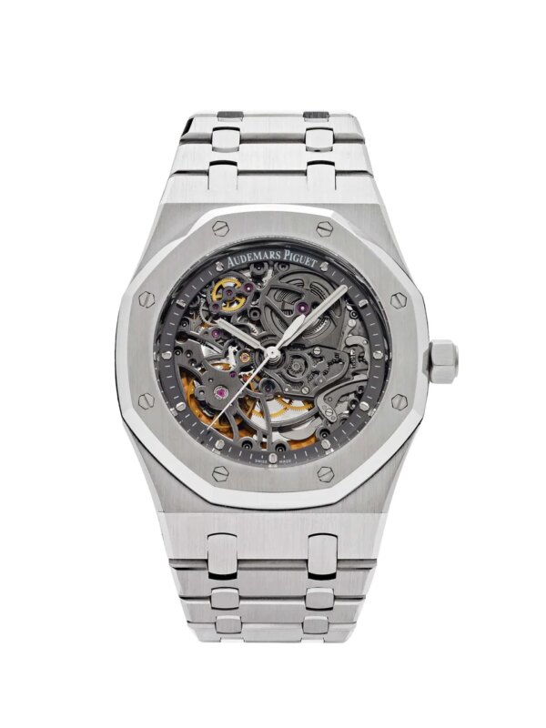 Audemars Piguet Royal Oak Openworked Selfwinding 15305ST.OO.1220ST.01, 39mm stainless steel case, openworked dial, luminous hands, and integrated stainless steel bracelet.
