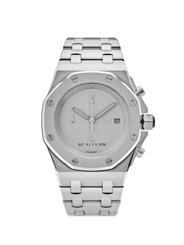 Audemars Piguet Royal Oak Offshore Selfwinding Chronograph 26238BC.OO.2000BC.01 with 42mm 18k white gold case, vertical satin-finished dial, and luminescent Royal Oak hands.