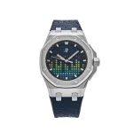 Audemars Piguet Royal Oak Offshore Music Edition 77600TI.OO.A343CA.01 featuring a 37mm titanium case, musical motif dial, and black rubber strap.