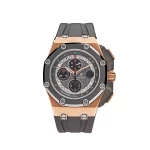 Audemars Piguet Royal Oak Offshore Limited Edition Michael Schumacher 26568OM.OO.A004CA.01, featuring a titanium case, black ceramic bezel, and red-accented silver-toned dial.