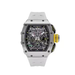 Richard Mille Titanium Automatic Flyback Chronograph RM 11-03 with a skeletonized dial, titanium case, and luxurious strap, showcasing precision engineering and modern design.