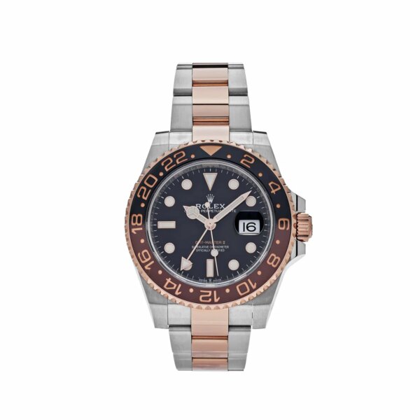 Rolex GMT-Master II 126711CHNR 'Root Beer' in stainless steel and Everose Gold, featuring a black dial, ceramic bezel, and two-tone Oyster bracelet.