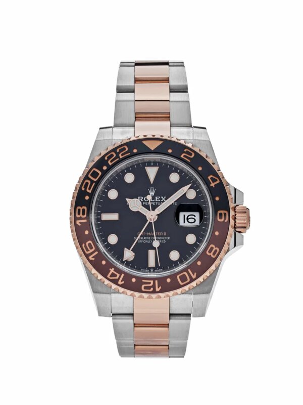 Rolex GMT-Master II 126711CHNR 'Root Beer' in stainless steel and Everose Gold, featuring a black dial, ceramic bezel, and two-tone Oyster bracelet.
